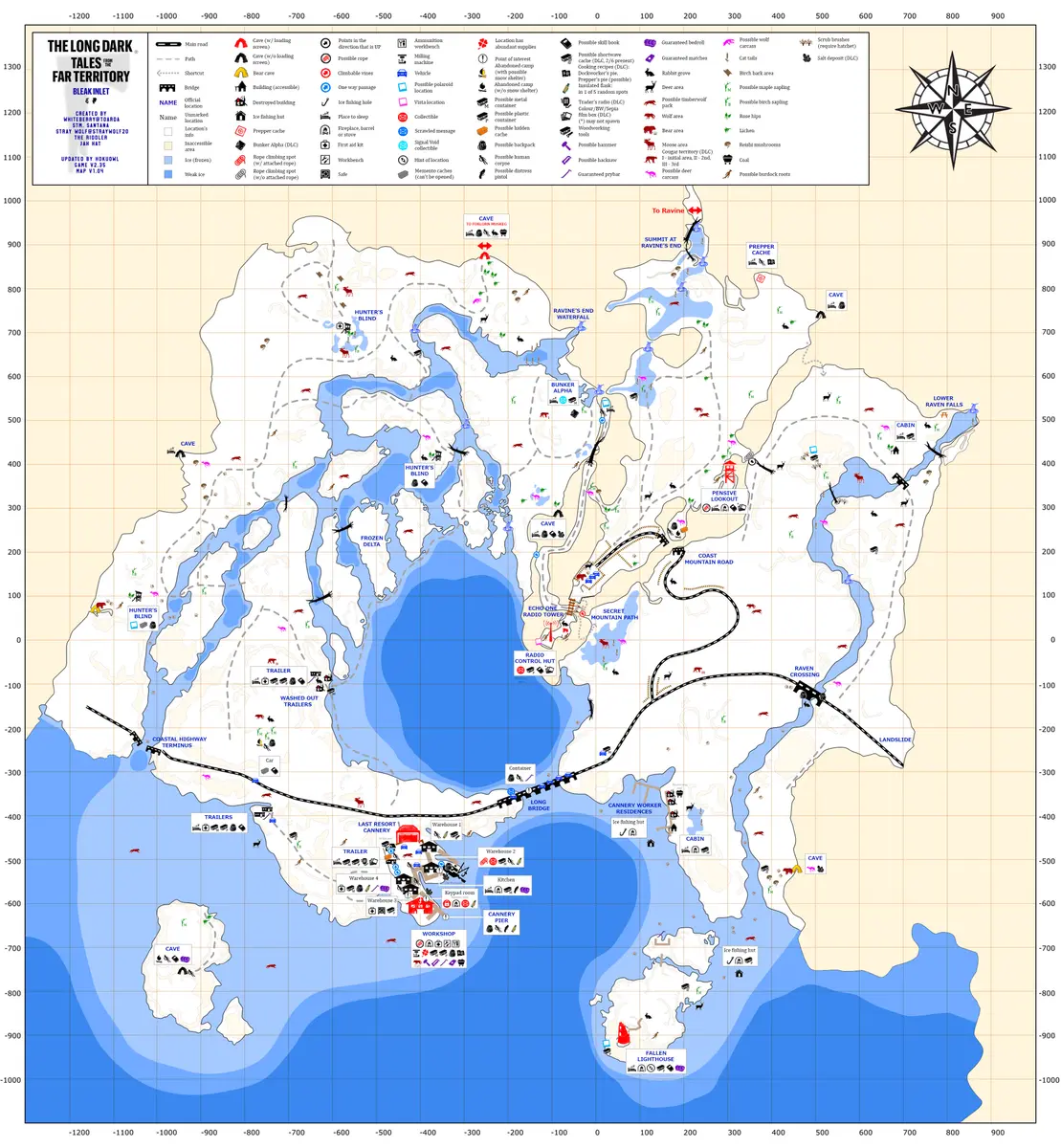 Detailed community region map for The Long Dark