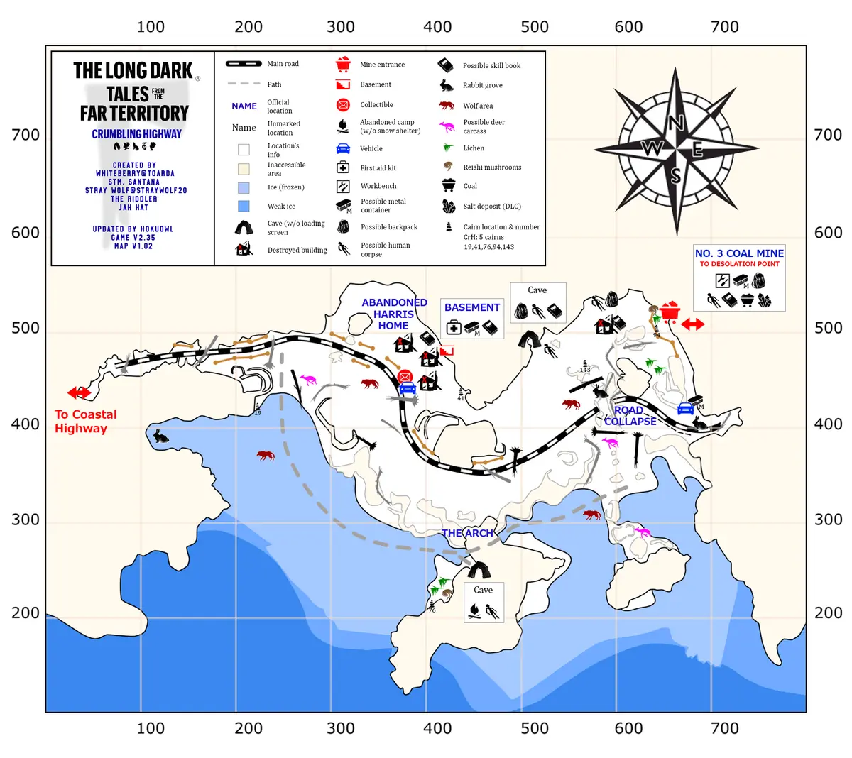 Detailed community region map for The Long Dark