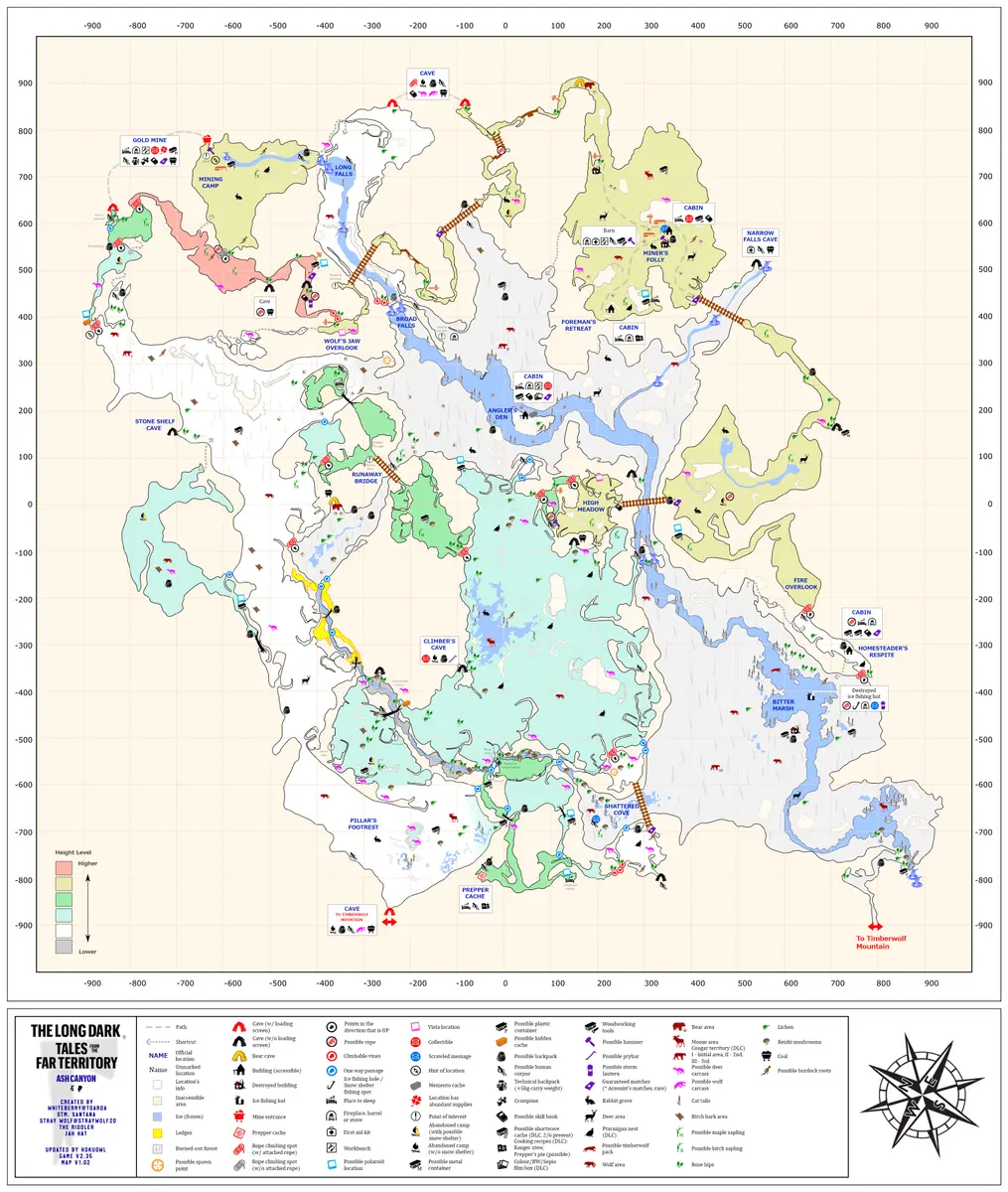 Detailed community region map for The Long Dark