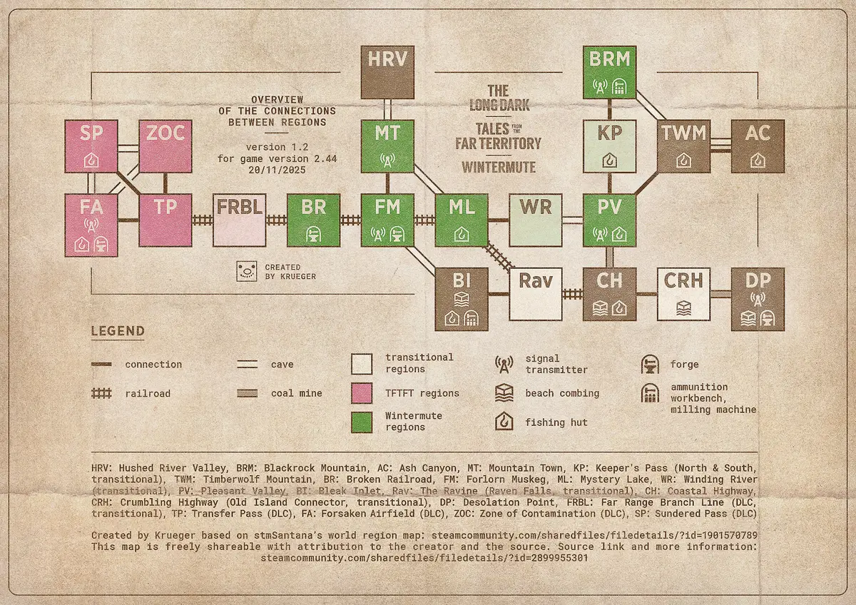 Detailed community region map for The Long Dark